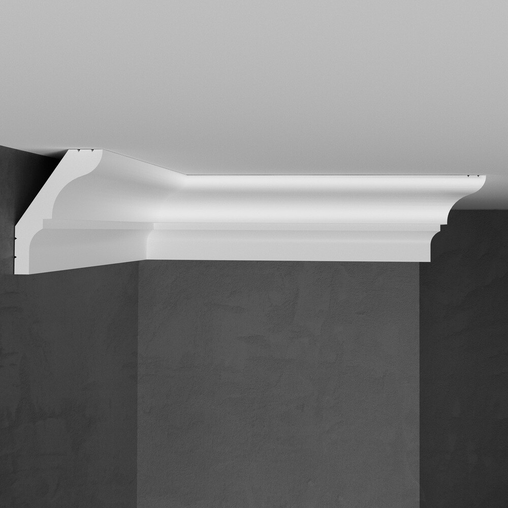 Изображение товара Плинтус потолочный из экополимера ударопрочный 55х39х2000 мм Stenopol C7112 Изображение товара Плинтус потолочный из экополимера ударопрочный 55х39х2000 мм Stenopol C7112