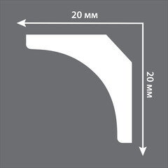 Плинтус потолочный из экополимера ударопрочный 20х20х2000 мм Stenopol C7133 - фото 3