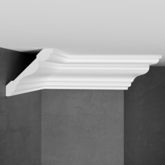 Плинтус потолочный из экополимера ударопрочный 77х77х2000 мм Stenopol C7154 - фото 1