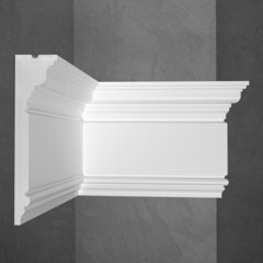 Плинтус потолочный из экополимера ударопрочный 150х38х2000 мм Stenopol C7214 - фото 1