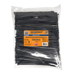 Стяжка кабельная Европартнер PRN 200х4,8 мм атмосферостойкая нейлоновая черная (500 шт.) (76062458) - фото 4