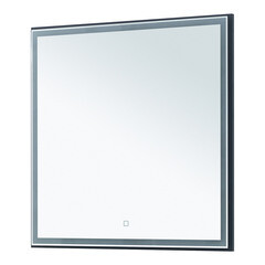 Изображение товара Зеркало с подсветкой квадратное 80х80 см в раме графитовой с сенсорным включением Lavelly Cube (00316681)