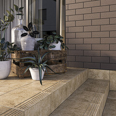 Клинкерная плитка Керамин Вермонт 3 бежевый 298х298х7 мм (17 шт.=1,51 кв.м) - фото 13