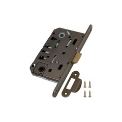 Замок врезной AGB Mediana для межкомнатной двери под фиксатор античная бронза - фото 1