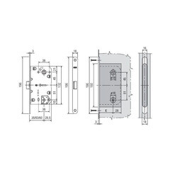 Замок врезной AGB Mediana для межкомнатной двери под фиксатор черный - фото 2