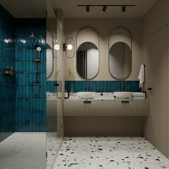 Плитка облицовочная Керамин Брайт 2 сине-зеленая 275х77х8 мм (26 шт.=0,554 кв.м) - фото 11