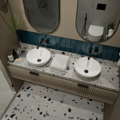 Плитка облицовочная Керамин Брайт 2 сине-зеленая 275х77х8 мм (26 шт.=0,554 кв.м) - фото 10