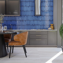 Плитка облицовочная Керамин Брайт 6 голубая 275х77х8 мм (26 шт.=0,554 кв.м) - фото 4