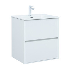 Тумба под раковину Lavelly Cube 60 см подвесная белый глянец (00316667) - фото 20