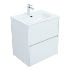 Тумба под раковину Lavelly Cube 60 см подвесная белый глянец (00316667) - фото 6