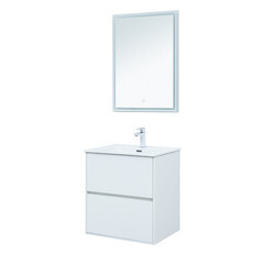 Тумба под раковину Lavelly Cube 60 см подвесная белый глянец (00316667) - фото 7