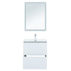 Тумба под раковину Lavelly Cube 60 см подвесная белый глянец (00316667) - фото 15