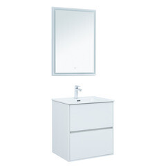 Тумба под раковину Lavelly Cube 60 см подвесная белый глянец (00316667) - фото 14