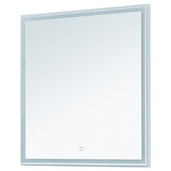 Зеркало с подсветкой 80х80 см в раме белой матовой Lavelly Cube