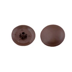 Заглушка декоративная пластиковая на мебельную стяжку HEX d7 мм коричневая (50 шт.) - фото 2