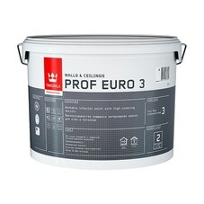 Краска моющаяся Tikkurila Prof Euro 3 база А глубокоматовая белая 9 л