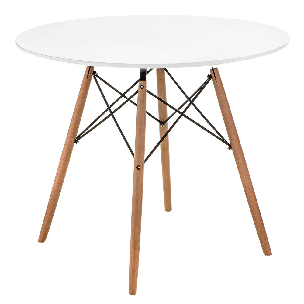 Изображение товара Стол кухонный круглый d0,9 м белый/бук Table (15364)