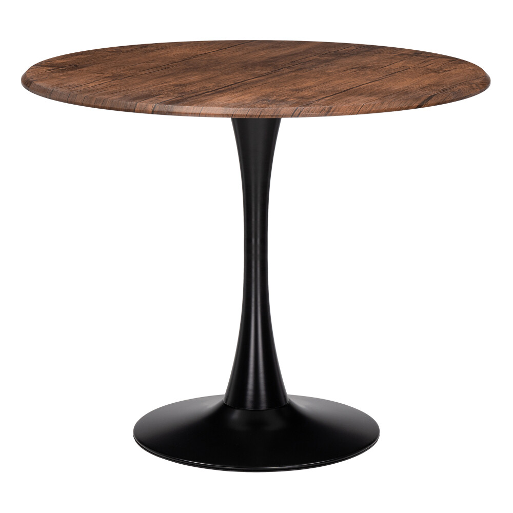 Изображение товара Кухонный стол круглый d0,9 м орех кантри/черный Тулип от Woodville