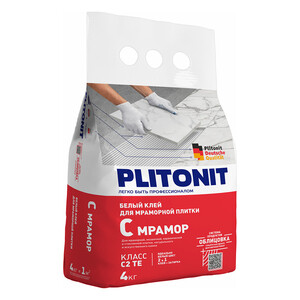 Клей для плитки/ керамогранита/ мозаики/ камня Plitonit С Мрамор белый ...