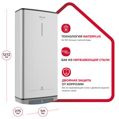 Водонагреватель накопительный Ariston Velis LUX INOX PW ABSE WIFI 100 электрический 100 л 1,5/2,5 кВт плоский универсальный - фото 4