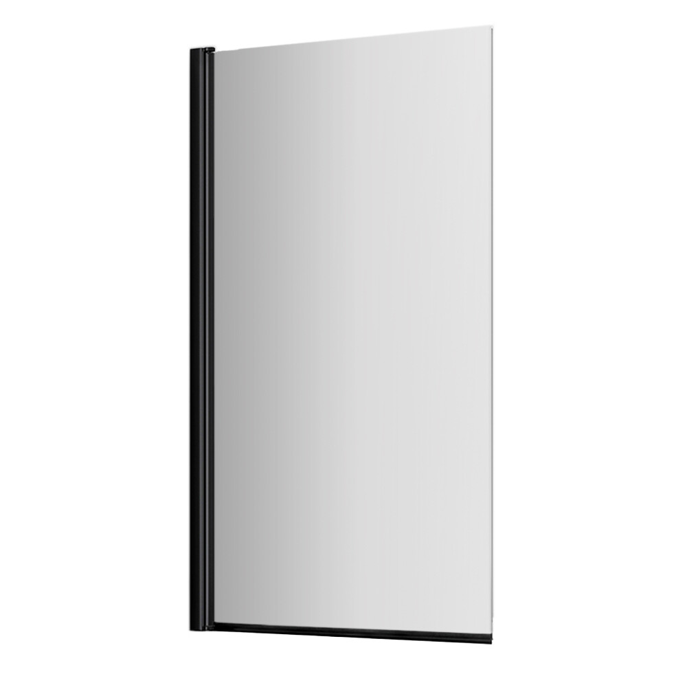 Изображение товара Шторка на ванну WasserKraft Berkel 80x140 см распашная черная стекло алюминий