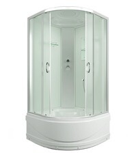 Душевая кабина Erlit Comfort 90х90х215 см стекло матовое 4 мм с высоким поддоном полукруг