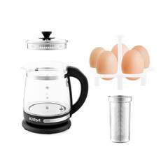 Электрический чайник Kitfort КТ-656 1,5 л с подставкой для варки яиц черный - фото 6