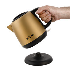 Электрический чайник Kitfort КТ-6111 1 л золото/черный - фото 4