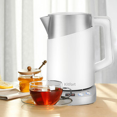 Электрический чайник Kitfort КТ-660-1 1,7 л белый/хром - фото 2