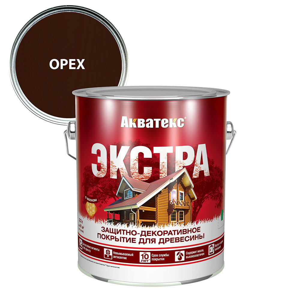 Изображение товара Антисептик Акватекс Экстра декоративный для дерева орех 2,7 л защита и декор