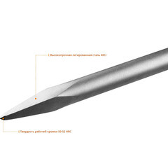 Зубило пикообразное HEX 30 Зубр (29375-00-400) 400 мм - фото 2