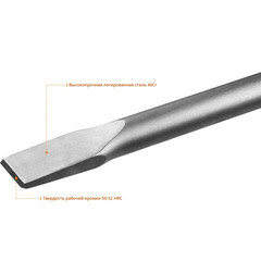 Зубило плоское HEX 30 Зубр (29375-35-400) 35х400 мм - фото 3