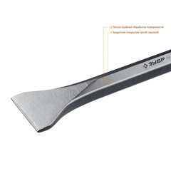 Зубило лопаточное HEX 28,6 Зубр (29380-80-400) 80х400 мм - фото 3