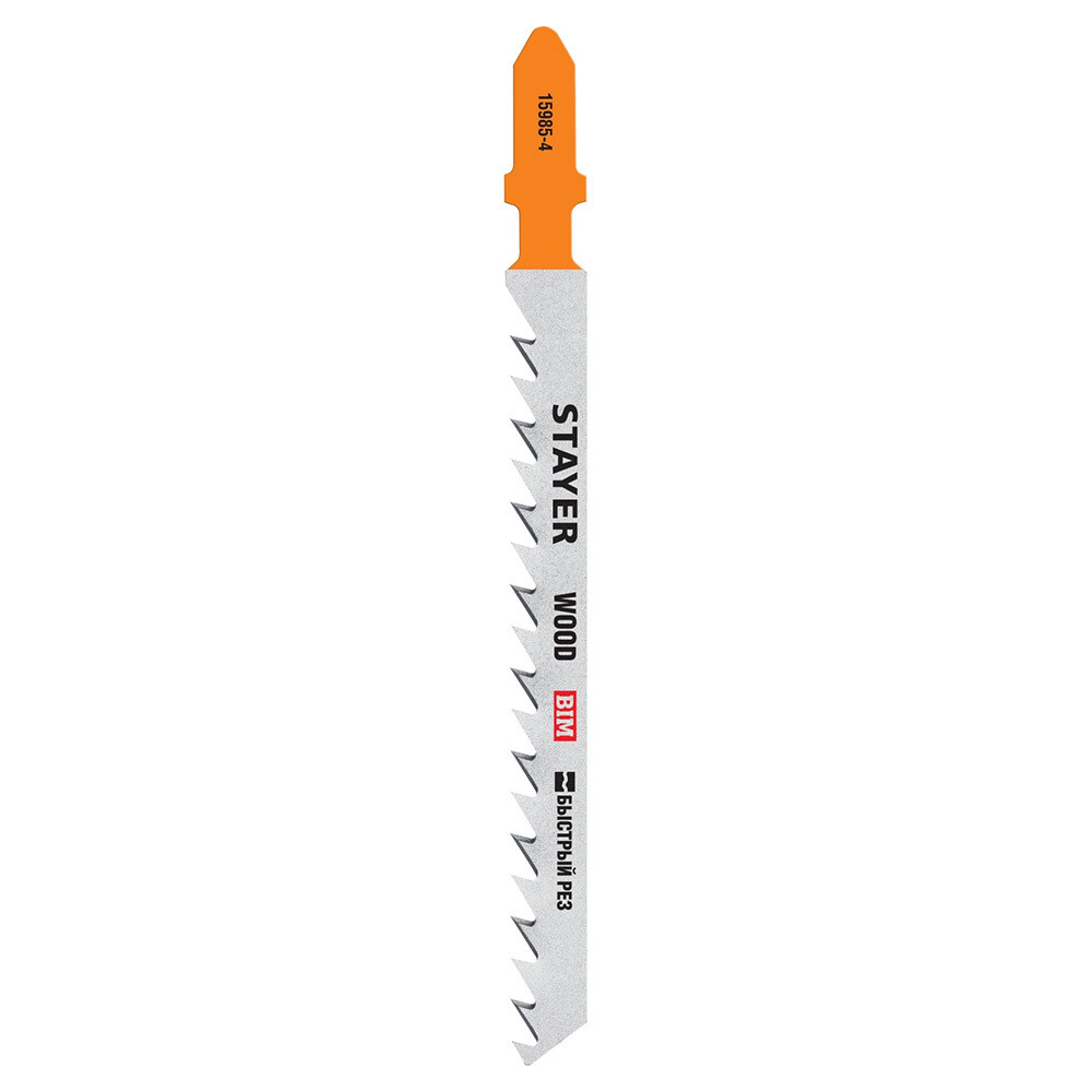 Изображение товара Пилки для лобзика Stayer T144DF (15985-4_z02) по дереву L75 мм быстрый рез (2 шт.)