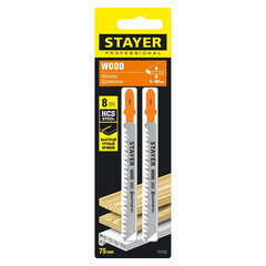 Пилки для лобзика Stayer T111C (15987-3_z02) по дереву L75 мм прямой рез (2 шт.) - фото 2