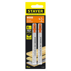 Пилки для лобзика Stayer T144DP (15983-4_z02) по дереву L75 мм прямой рез (2 шт.) - фото 2