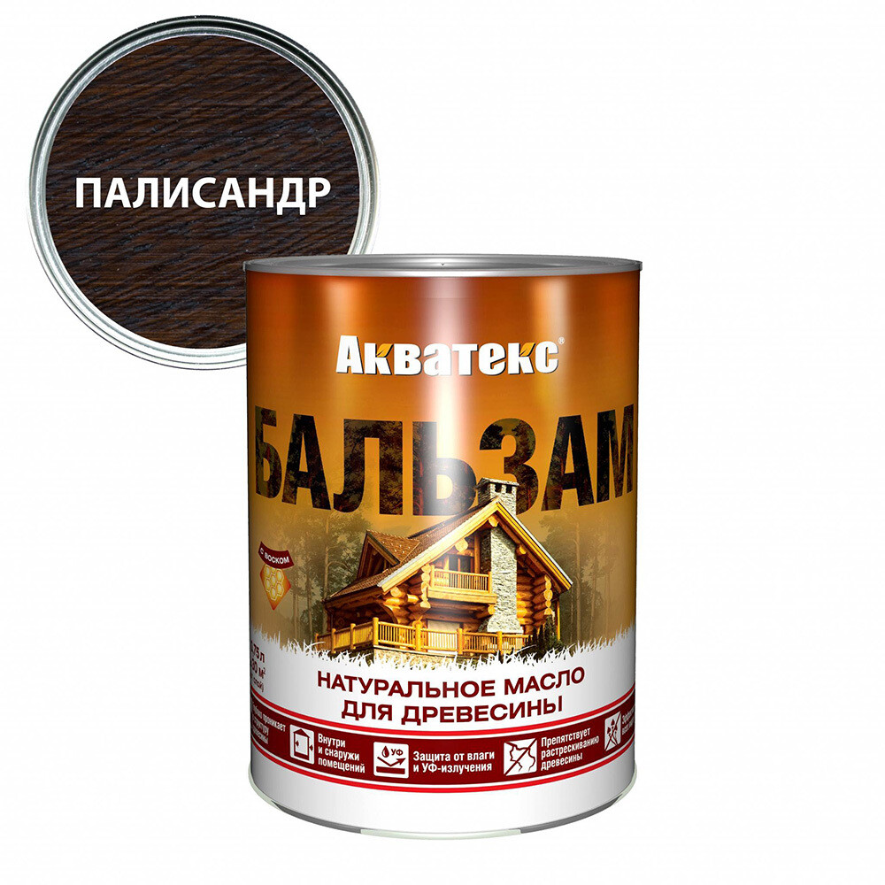 Изображение товара Масло Акватекс Бальзам для дерева палисандр 0,75 л для внутренней и наружной обработки