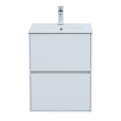 Тумба под раковину Lavelly Cube 50 см подвесная белый глянец (00316622) - фото 8