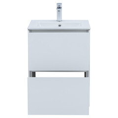 Тумба под раковину Lavelly Cube 50 см подвесная белый глянец (00316622) - фото 5