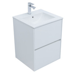 Тумба под раковину Lavelly Cube 50 см подвесная белый глянец (00316622) - фото 7