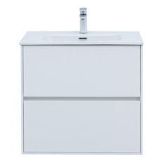 Тумба под раковину Lavelly Cube 71 см подвесная белый глянец (00316624) - фото 10