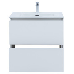 Тумба под раковину Lavelly Cube 71 см подвесная белый глянец (00316624) - фото 11