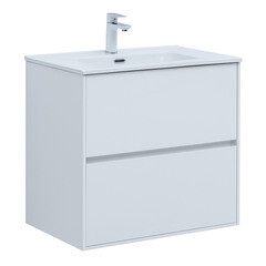 Тумба под раковину Lavelly Cube 71 см подвесная белый глянец (00316624) - фото 12