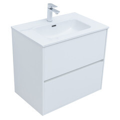 Тумба под раковину Lavelly Cube 71 см подвесная белый глянец (00316624) - фото 7