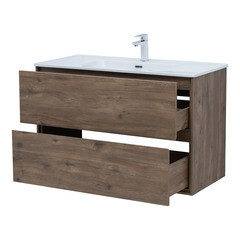 Тумба под раковину Lavelly Cube 100 см подвесная дуб рустик (00316637) - фото 11