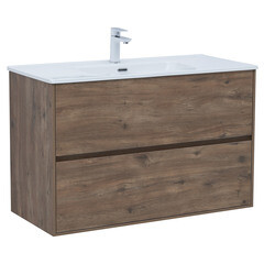 Тумба под раковину Lavelly Cube 100 см подвесная дуб рустик (00316637) - фото 9