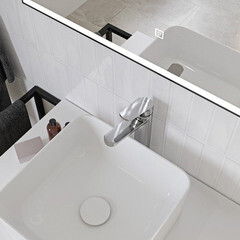 Смеситель для раковины Cersanit Flavis однорычажный хром (63037) - фото 4