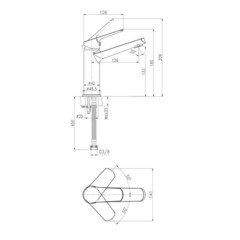 Смеситель для раковины Cersanit Flavis однорычажный хром (63037) - фото 3