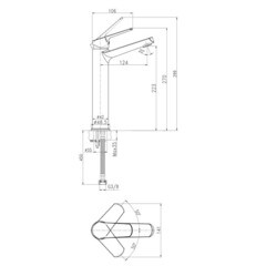Смеситель для раковины высокий Cersanit Flavis однорычажный хром (63038) - фото 3