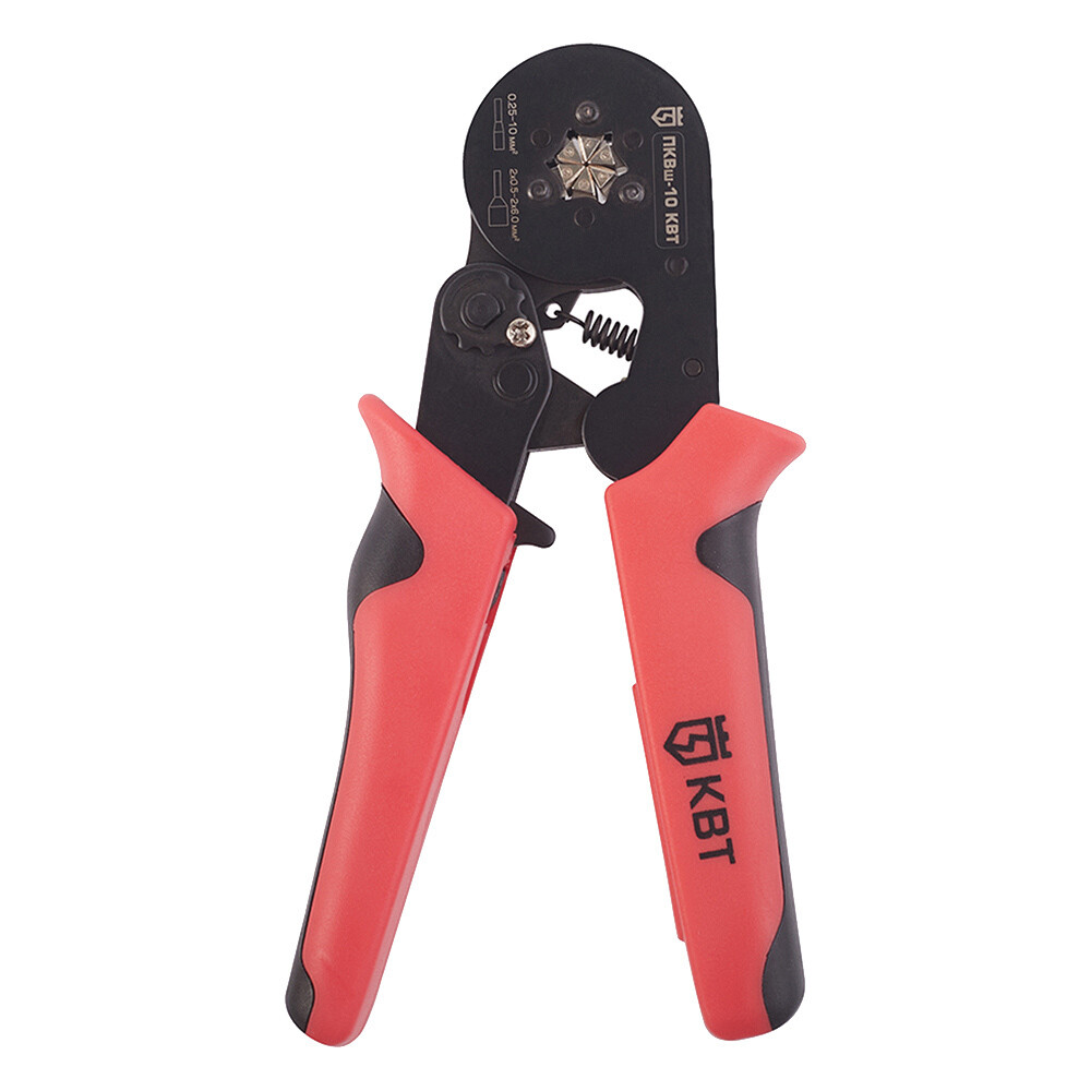 Изображение товара Пресс-клещи КВТ ПКВш-10 для обжима втулочных и наконечников 0,25-10 мм